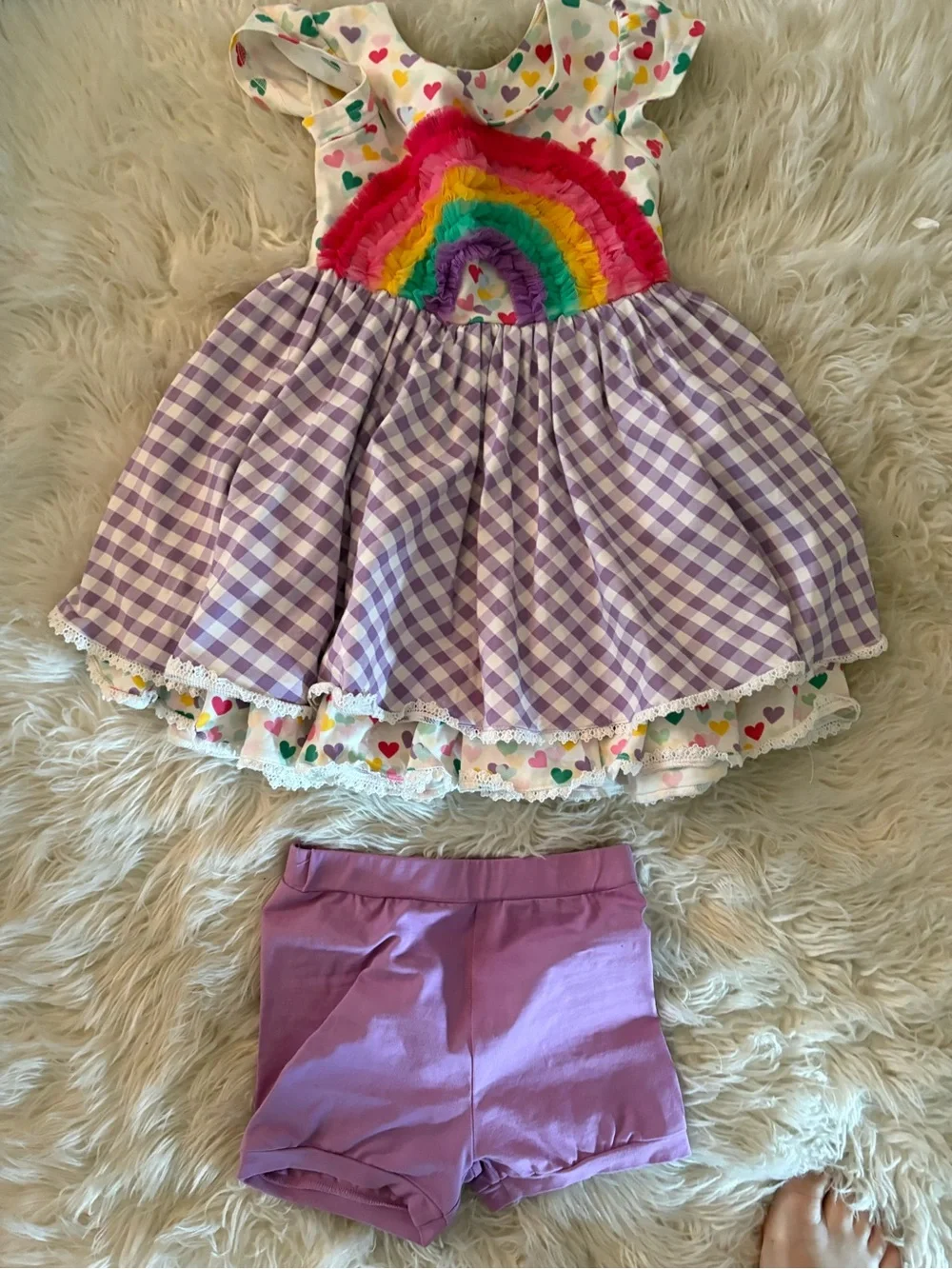 Girl August Rainbow outfit